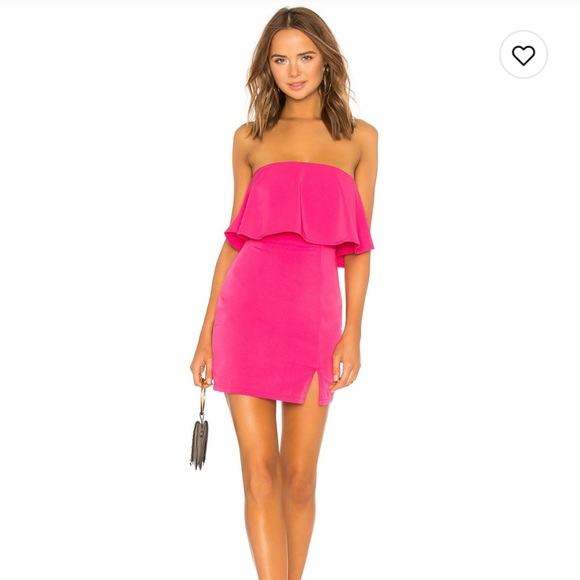 superdown Dresses & Skirts - Superdown Catalina Ruffle Tube Mini Dress - Hot Pink, Size M